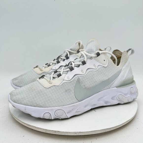 Nike React Element 55 SE Men Size 12 BQ6167-101 White Light Grey Training Shoes
